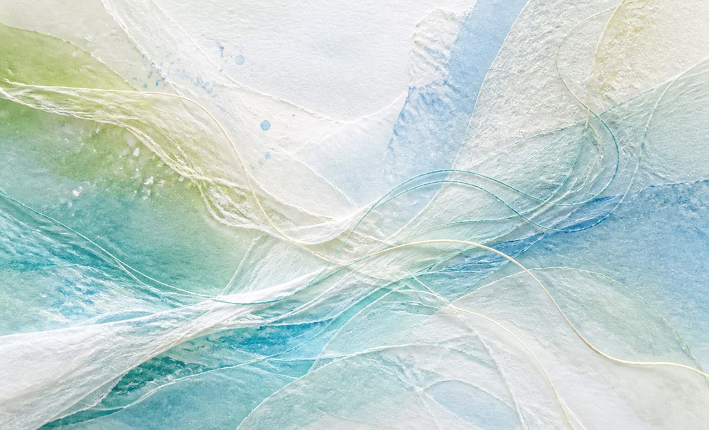 Soft blue, green and cream watercolour artwork